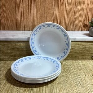 Vintage Corelle Morning Blue Floral Design lot of 7